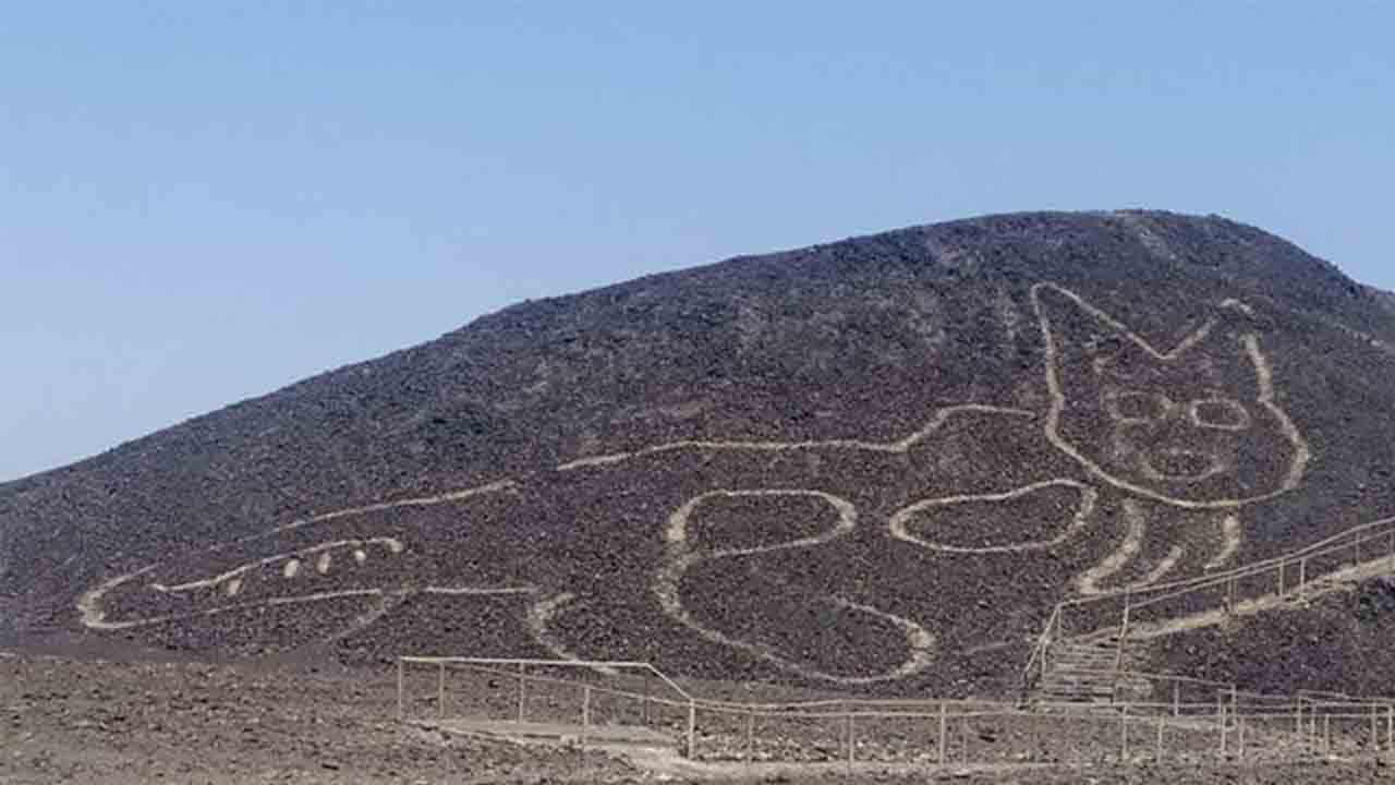 Descubierto un geoglifo de 37 metros con la figura de un gato en Nazca (Perú)