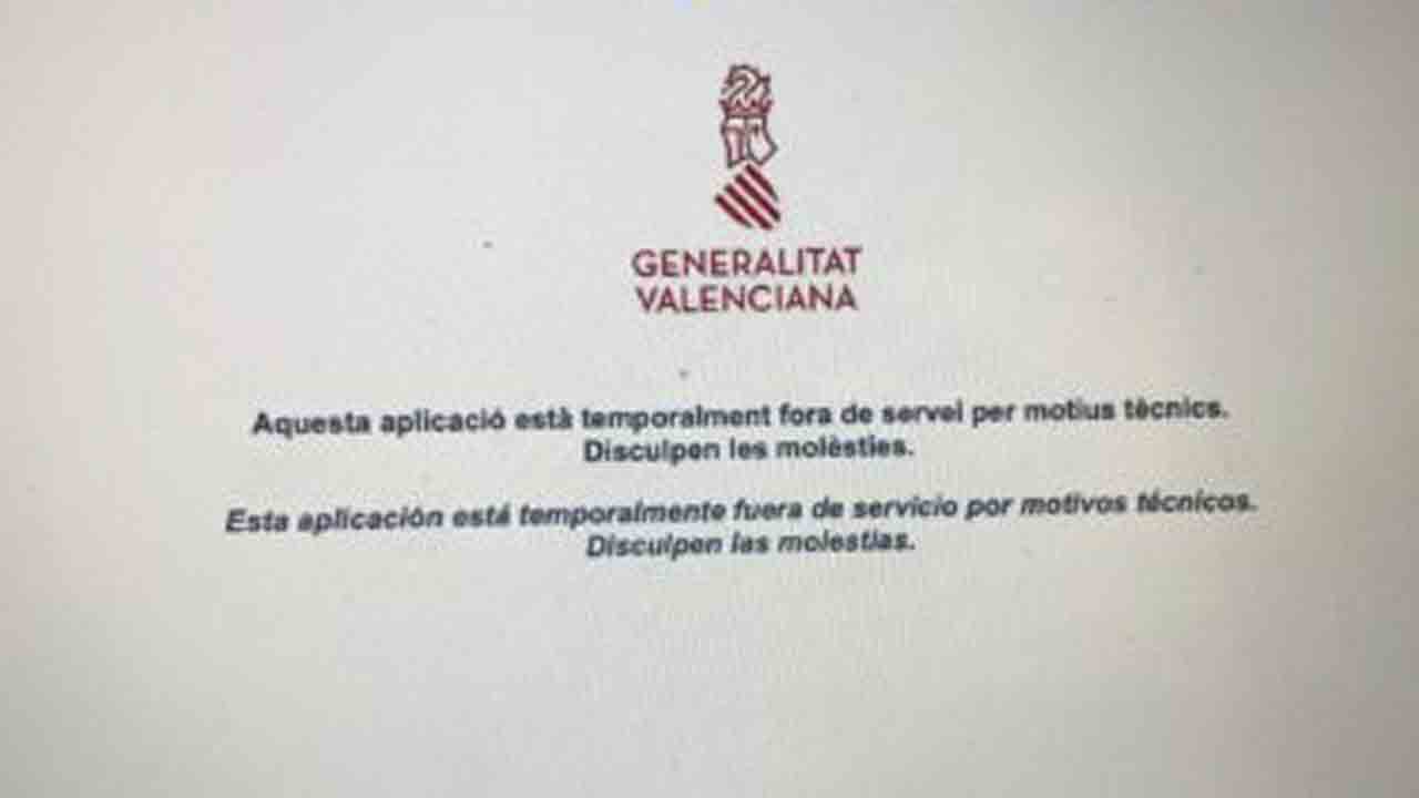 Colapso en la web de la Generalitat Valenciana el primer día que los autónomos pueden solicitar ayudas